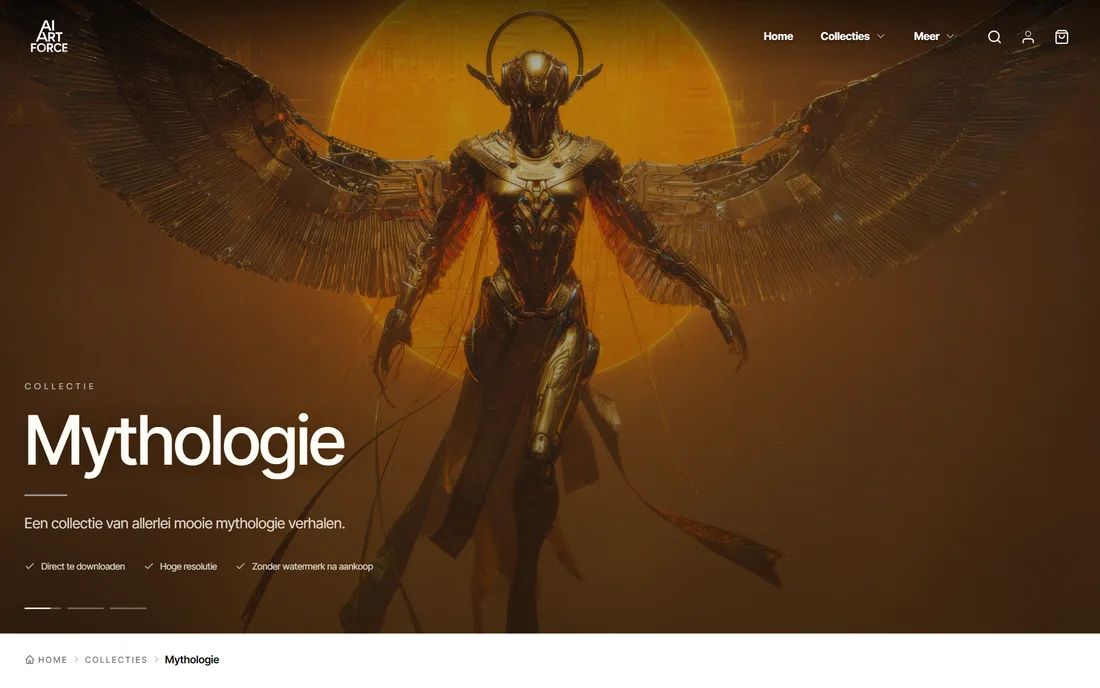 De collectiepagina Mythologie op aiartforce.nl
