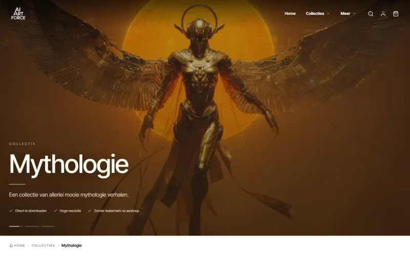 De collectiepagina Mythologie op aiartforce.nl