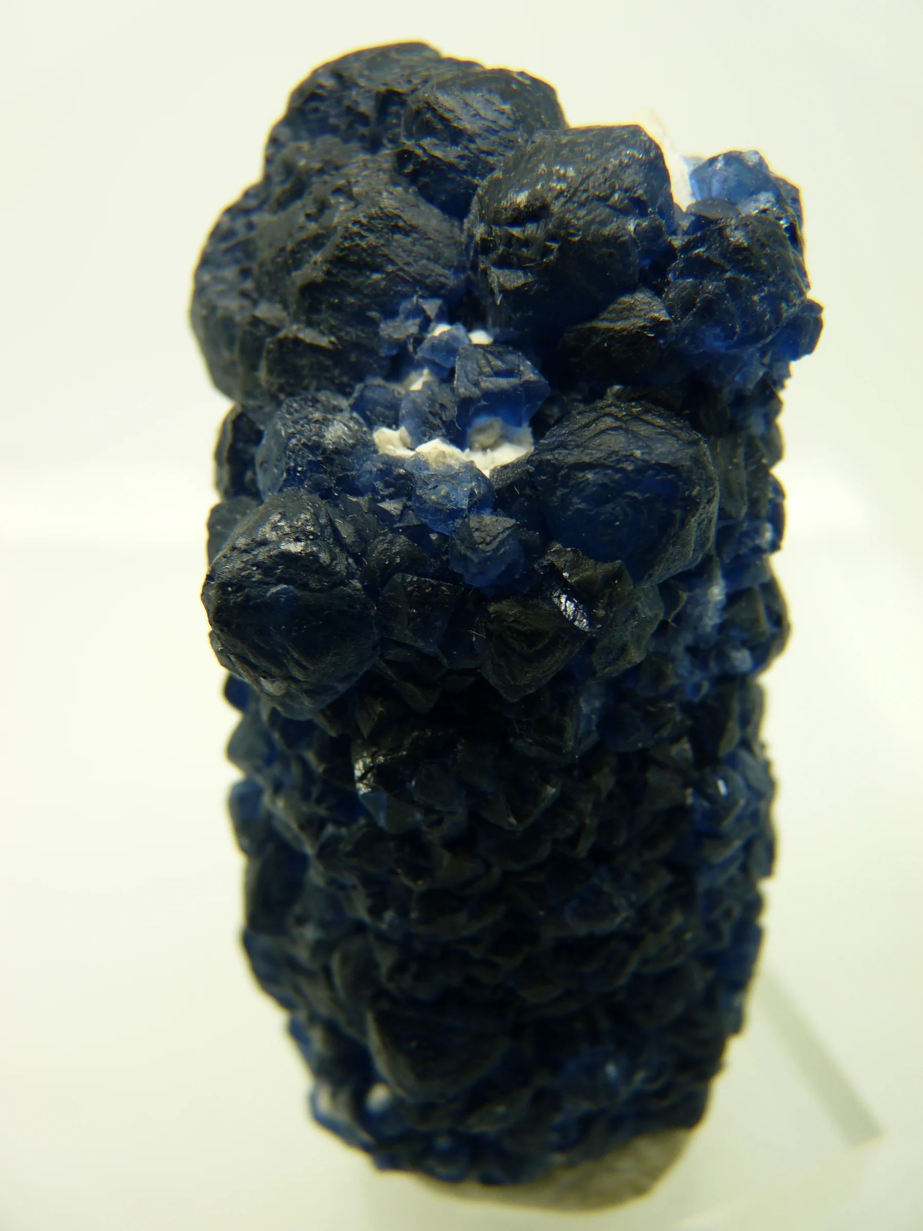 Blue fluorite on quartz from China